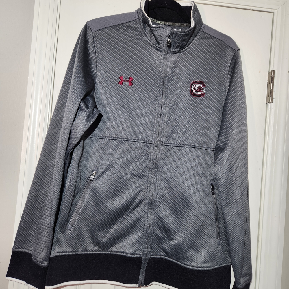 Under Armour USC Gamecocks Gray Track Jacket Size YMD Med Womens Small / Medium